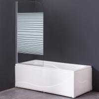 Шторка для ванны распашная  Grossman  GR-100P 80 см, стекла прозрачные с узором, профиль хром