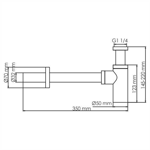 Сифон для раковины Wasserkraft Glan A171, латунь, латунь