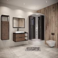 Душевая кабина с крышей Niagara Classic NG-3501-14G четверть круга  90x90 стекла тонированные, профиль матовый хром