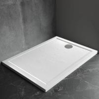 Душевой поддон низкий Veconi Pietra W PT-W-9090-RU квадратный литьевой мрамор 90x90 белый матовый