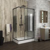 Душевой угол Niagara Eco NG-012-14QBLACK 120x80 стекла прозрачные с узором, профиль черный