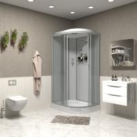 Душевая кабина с крышей Niagara Classic NG-3312-14L асимметричная  120x80 стекла матовые, профиль матовый хром
