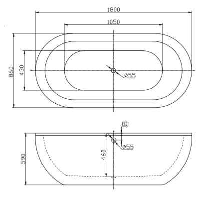 Акриловая ванна BelBagno  BB13-1800 180x85