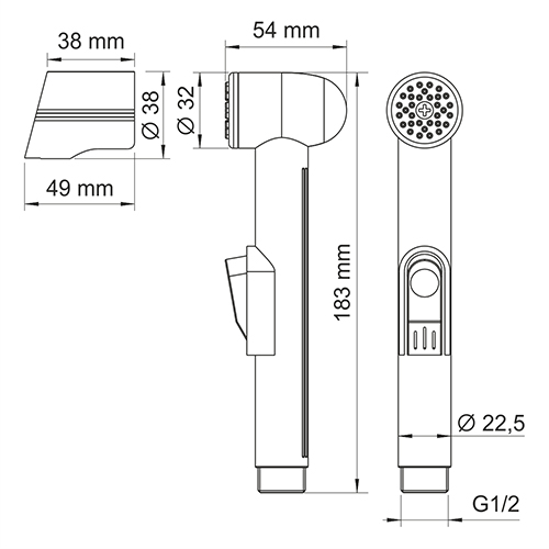 Гигиенический душ Wasserkraft Tauber A6451.275.360.092 встраиваемый в стену никель