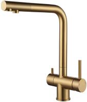 Смеситель для кухни Paulmark Skalen Sk213020-BG с подключением к фильтру брашированное золото