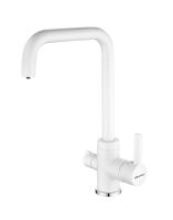 Смеситель для кухни Paulmark Logas Lo213021-431TW с подключением к фильтру белый матовый