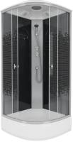 Душевая кабина с крышей Niagara Eco NG-3504-14 четверть круга  90x90 стекла прозрачные с узором, профиль хром