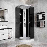Душевая кабина с крышей Niagara Eco E90/13/TN четверть круга  90x90 стекла тонированные, профиль матовый хром