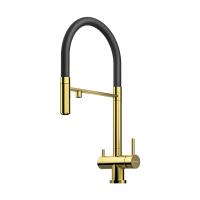 Смеситель для кухни Omoikiri Kanto 4994014 с подключением к фильтру светлое золото