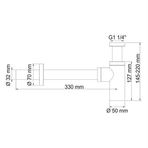 Сифон для раковины Wasserkraft  A070, латунь, латунь