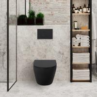 Унитаз подвесной BelBagno Colorato BB062CHR-MB Rimless фаянс черный матовый