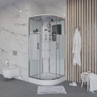Душевая кабина с крышей Niagara Ultra NG-302-01 четверть круга  100x100 стекла прозрачные с узором, профиль хром