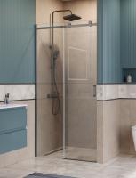 Душевая дверь BelBagno Soft Close-2 SOFT_CLOSE-2-BF-1-100-C-GM 100 см стекла прозрачные, профиль оружейная сталь