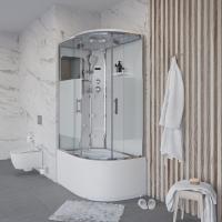 Душевая кабина с крышей Niagara Ultra NG-310-01L асимметричная  120x80 стекла прозрачные с узором, профиль хром