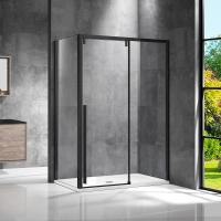 Душевой угол Vincea Lugano VSR-1L1013CLB-1 прямоугольный 130x100 стекла прозрачные, профиль черный