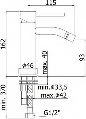 Смеситель для биде Paffoni Light LIG131NO латунь 