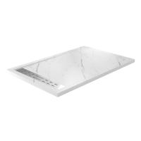 Душевой поддон низкий Wasserkraft Rhin 44T10 прямоугольный литьевой мрамор 120x100 белый мрамор
