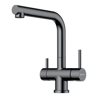 Смеситель для кухни Omoikiri Takamatsu-S 4994564 с подключением к фильтру вороненая сталь