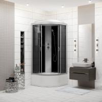 Душевая кабина с крышей Niagara Classic NG-2508-14 четверть круга  90x90 стекла тонированные, профиль матовый хром