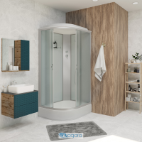 Душевая кабина с крышей Niagara Classic NG-33394-14R асимметричная  130x90 стекла матовые, профиль матовый хром