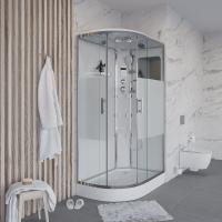 Душевая кабина с крышей Niagara Ultra NG-303-01R асимметричная  120x80 стекла прозрачные с узором, профиль хром