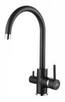 Смеситель для кухни Paulmark Essen Es213211-418 с подключением к фильтру чёрный металлик