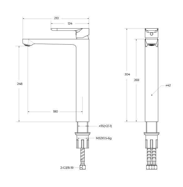 Смеситель для раковины Cezares Stylus STYLUS-LC-IN-W0 сатин