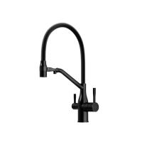 Смеситель для кухни Sancos Orta SC4008MB с подключением к фильтру матовый черный/черный