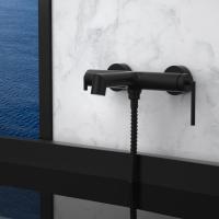 Смеситель для ванны или душа BelBagno Acqua ACQUA-VASM-NERO настенный 
без термостата черный матовый