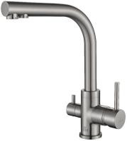 Смеситель для кухни Paulmark Essen Es213011-NI с подключением к фильтру никель