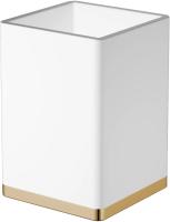 Стакан для зубных щеток Boheme  10961-W-G White&Gold