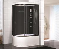 Душевая кабина с крышей Niagara Ultra NG-214-01RN асимметричная  120x80 стекла тонированные, профиль черный