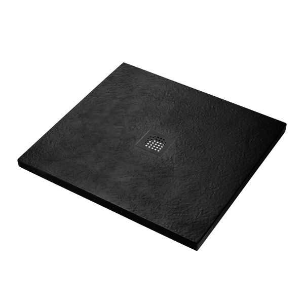 Душевой поддон низкий BelBagno Uno TRAY-MR-UNO-A-90-35-NERO-NO квадратный литьевой мрамор 90x90 черный матовый