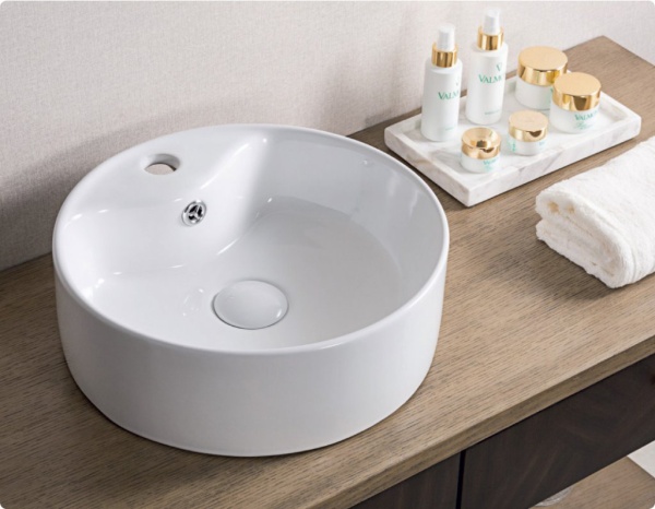 Раковина накладная круглая BelBagno  BB1400 фаянс цвет белый
