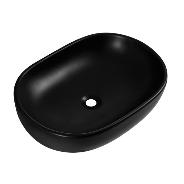 Раковина накладная овальная BelBagno  BB1084-H301 фаянс цвет черный матовый