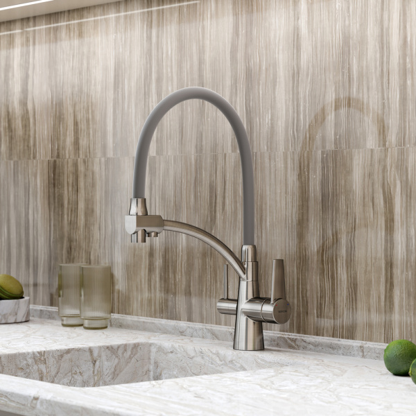 Смеситель для кухни Sancos Eri SC4001BN с подключением к фильтру брашированный никель