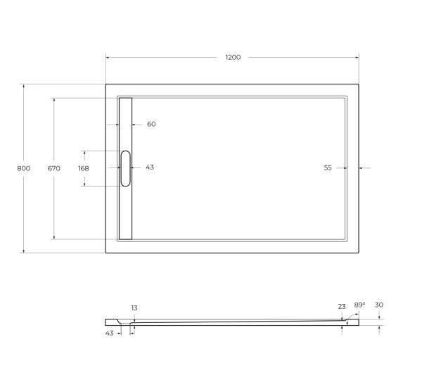 Душевой поддон низкий Cezares Tray TRAY-AS-AH-120/80-30-W прямоугольный литьевой мрамор 120x80 белый матовый