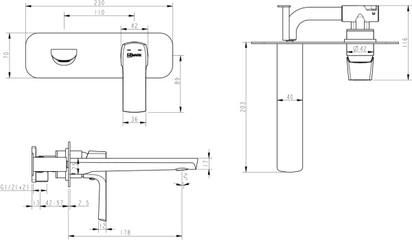 Смеситель для раковины Lemark Ursus LM7226BL черный