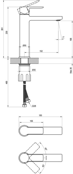 Смеситель для раковины Ravak Solar X070483 хром