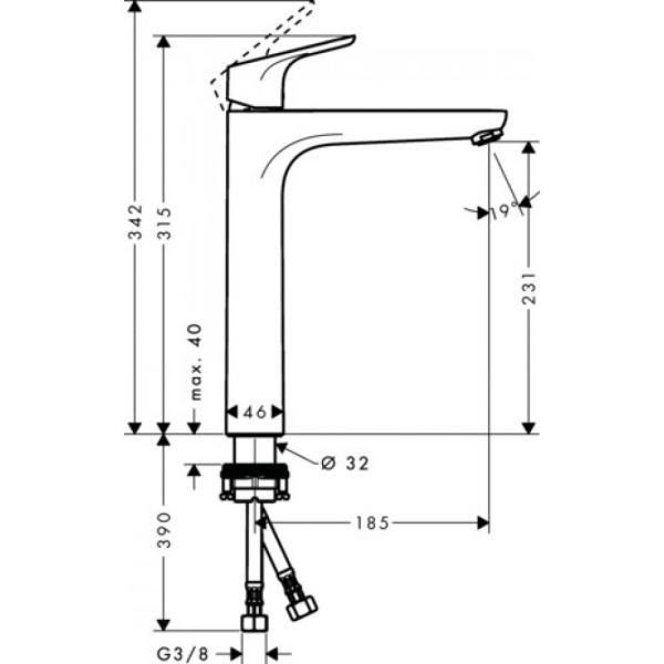 Смеситель для раковины Hansgrohe Focus 31532000 хром