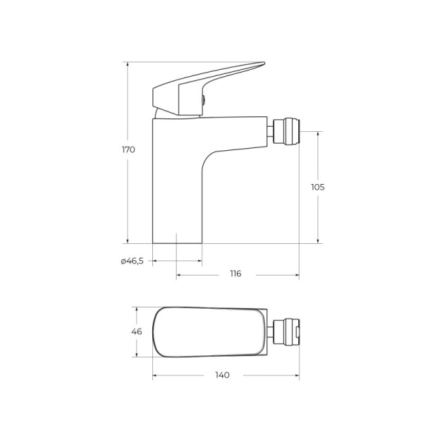 Смеситель для биде BelBagno Due DUE-BD-CRM-W0 латунь хром