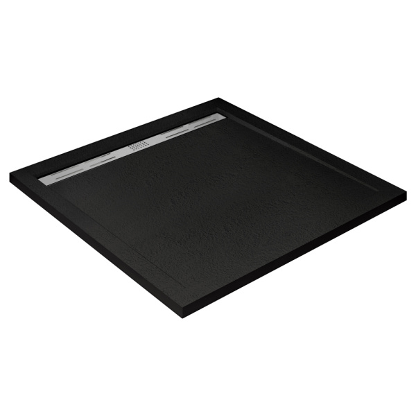 Душевой поддон низкий Cezares Tray TRAY-AS-A-100-30-NERO квадратный литьевой мрамор 100x100 черный матовый