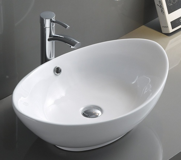 Раковина накладная овальная BelBagno  BB1087 фаянс цвет белый