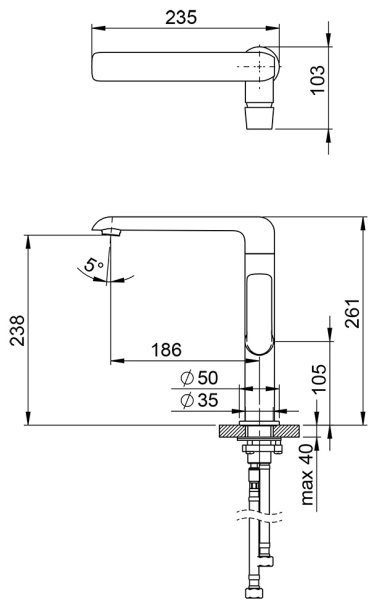 Смеситель для раковины Ravak Flat X070125 хром