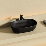 Раковина накладная овальная Ceramica Nova Twist CN12001MB фарфор цвет черный матовый