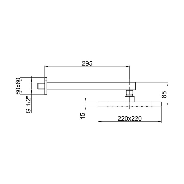 Верхний душ Webert  AC0392015PVC хром 