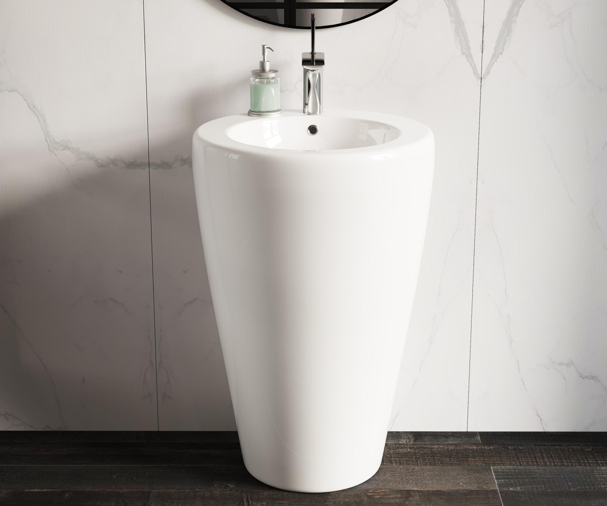 Раковина напольная круглая Ceramica Nova Element CN1807 фарфор цвет белый