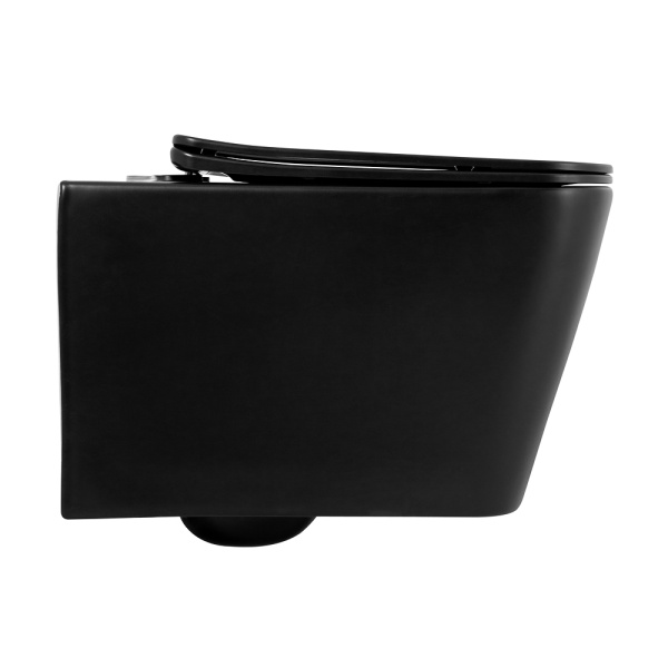 Унитаз подвесной BelBagno Ardente-C BB3202CHR-MB Rimless фаянс черный матовый