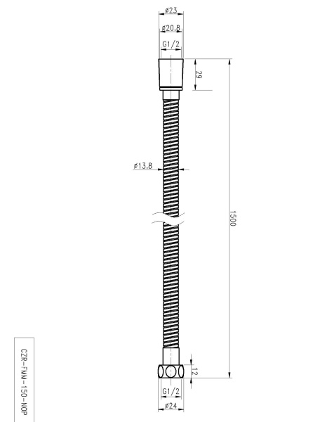 Шланг Cezares Czr CZR-FMM-150-NOP черный матовый 