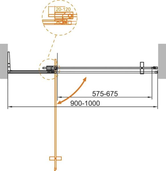 Душевая дверь Cezares Slider SLIDER-B-1-90/100-C-Cr 100 см стекла прозрачные, профиль хром